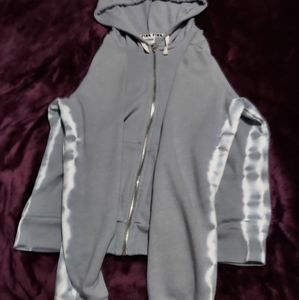 Pink zip up hooded sweatshirt